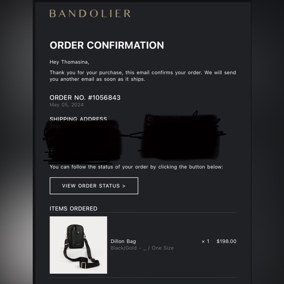 Bandolier Black Leather Phone Crossbody with Gold Accents - Picture 10 of 10